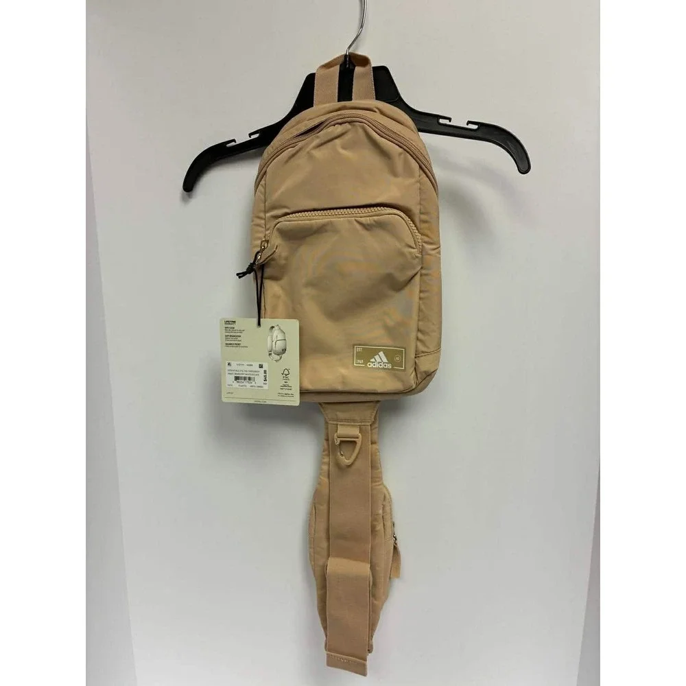 Adidas Essentials 2 Sling Crossbody Bag Backpack Magic Beige Off White Gilver